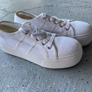 Steve Madden White Canvas Sneakers Women's Size 8